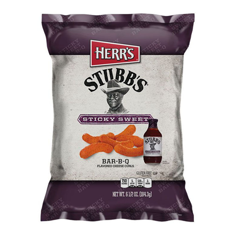 Herr's Stubbs Sticky Sweet Bar-B-Q Cheese Curls (184.3g)