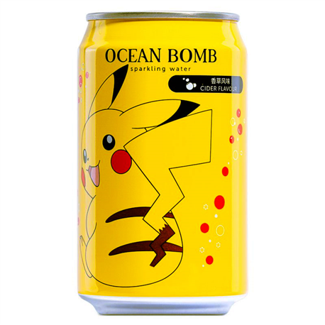 Ocean Bomb Pokemon Pikachu Cider Flavour Sparkling Water (330ml)