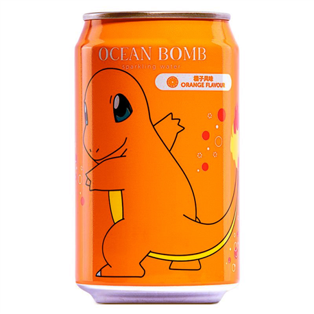 Ocean Bomb Pokemon Charmander Orange Flavour Sparkling Water (330ml)