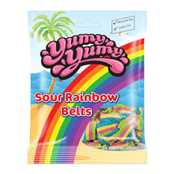 Yumy Yumy Gummy Candy Sour Rainbow Belts (128g)