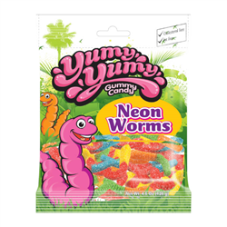 Yumy Yumy Gummy Candy Neon Worms (128g)